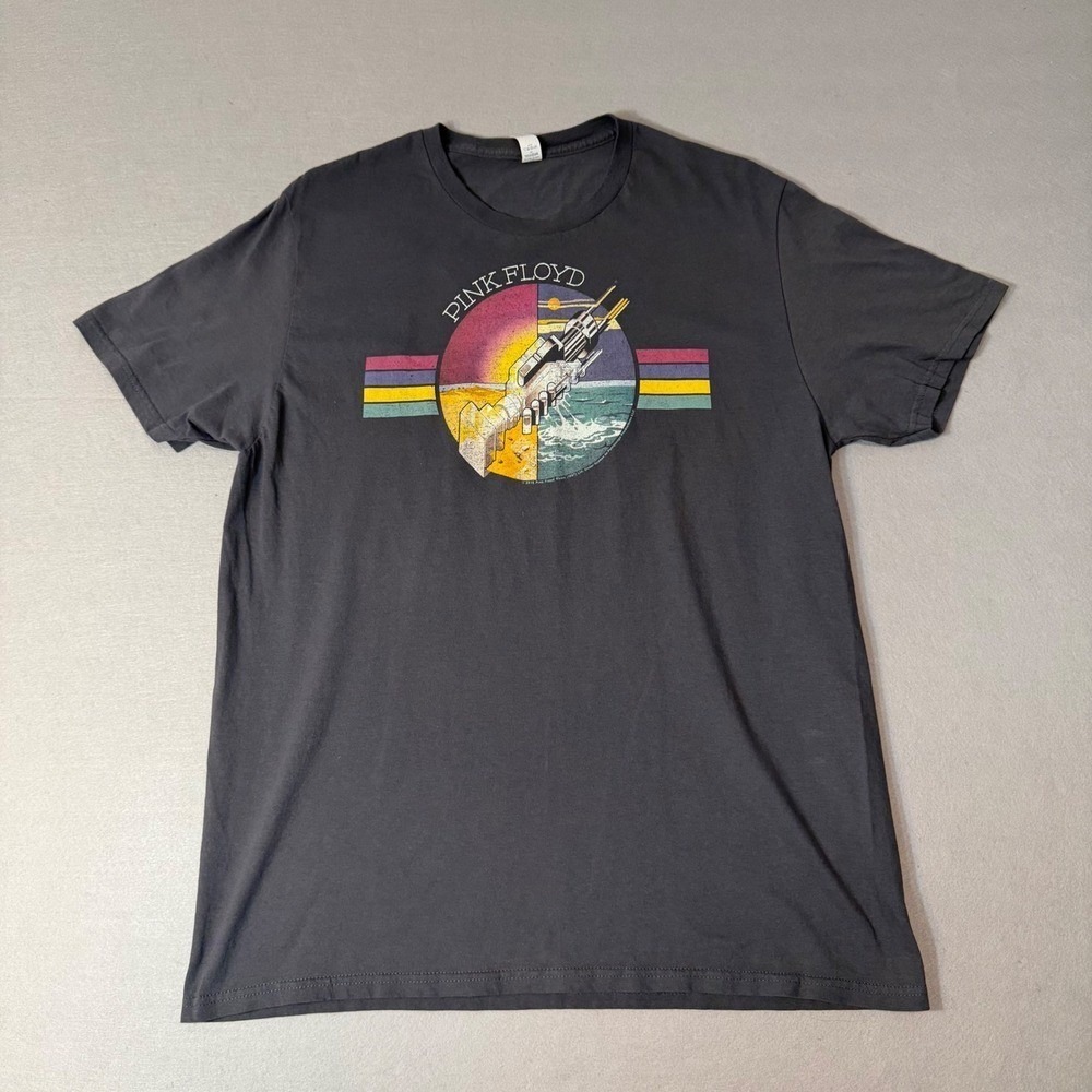 Pink Floyd Wish You Were Here Rock Band Graphic Tee Charcoal Grey